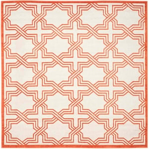 Safavieh Amherst 7' X 7' Square Rug in Ivory and Orange