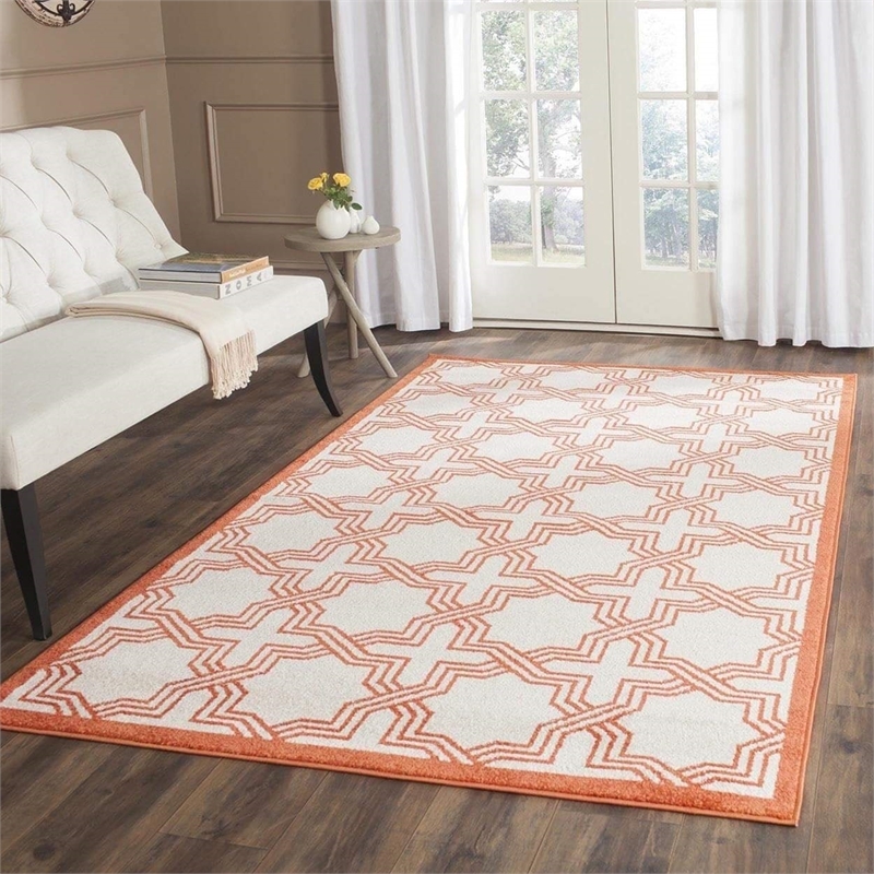 Safavieh Amherst 9' X 12' Rug in Ivory and Orange