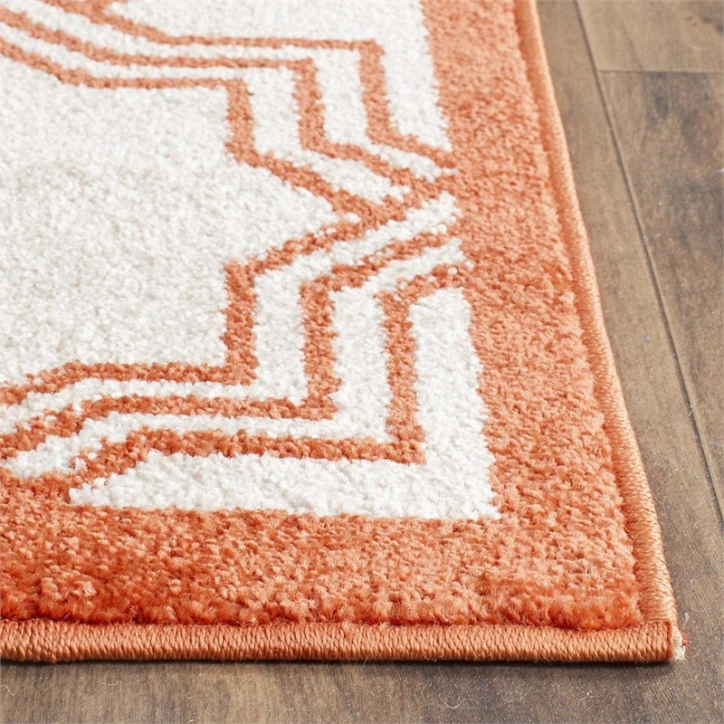 Safavieh Amherst 9' X 12' Rug in Ivory and Orange