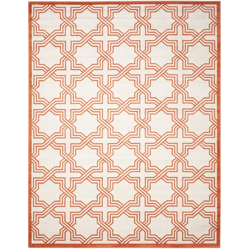 Safavieh Amherst 9' X 12' Rug in Ivory and Orange