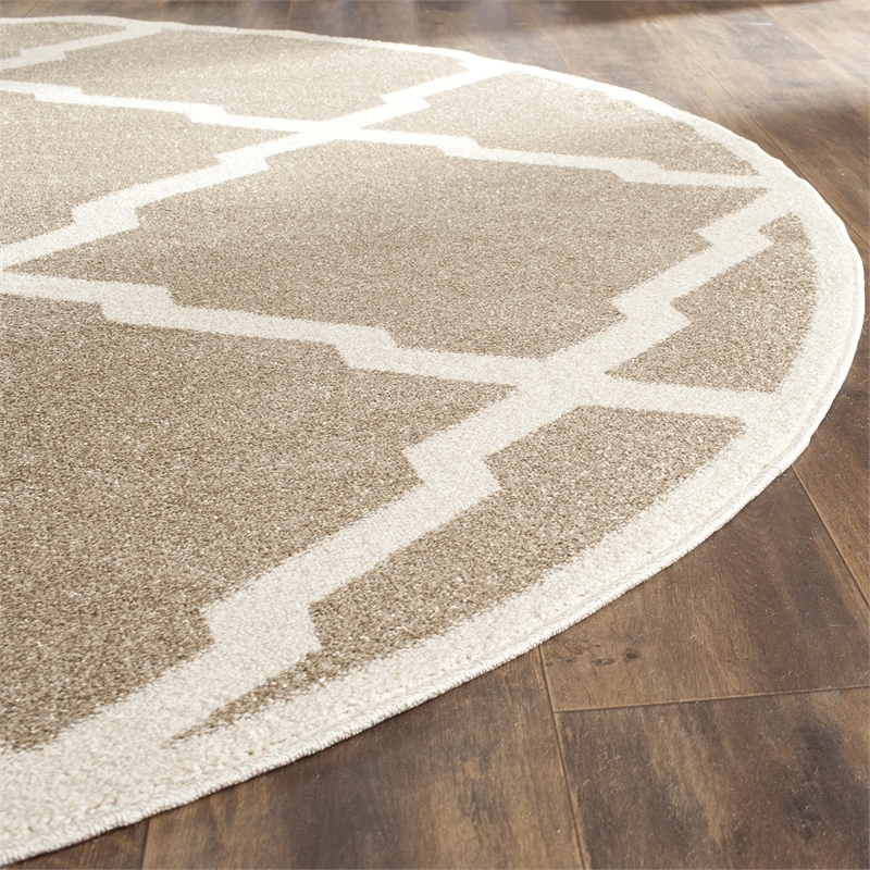 Safavieh Amherst 9' X 9' Round Rug in Wheat and Beige