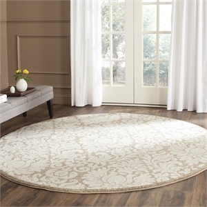 Safavieh Amherst 5' X 5' Round Rug in Wheat and Beige