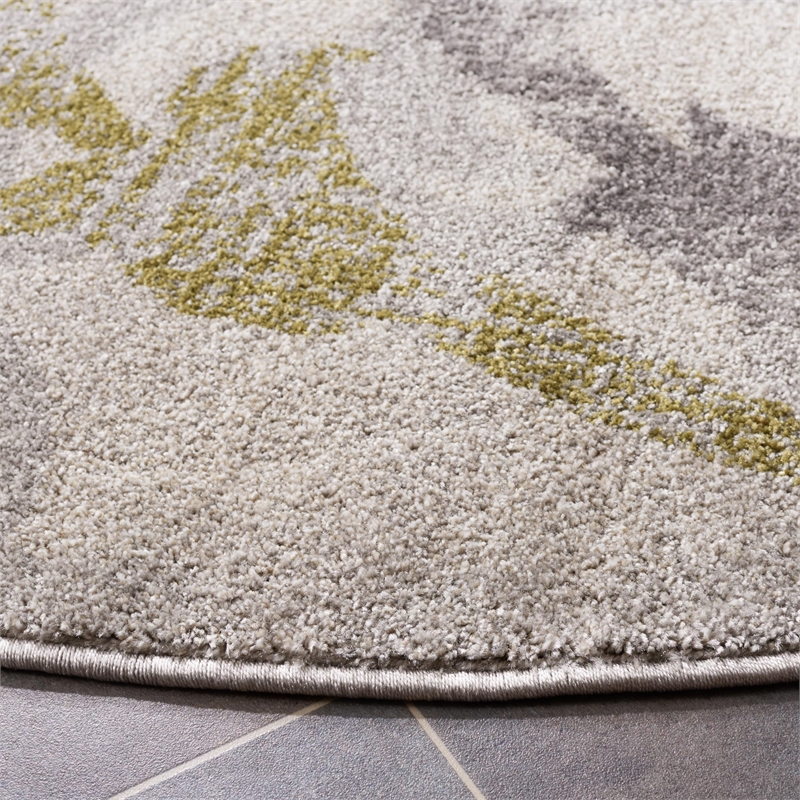 Safavieh Amherst 9' X 9' Round Rug in Ivory and Light Gray