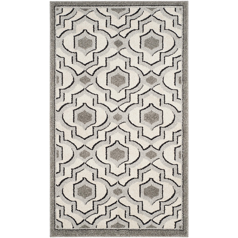 Safavieh Amherst 5' X 8' Polypropylene Power Loomed Rug in Ivory and Gray