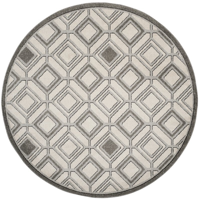 Safavieh Amherst 7' X 7' Round Rug in Ivory and Light Gray