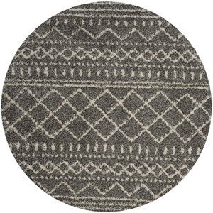 Safavieh Arizona Shag 6' 7&quot X 6' 7&quot Round Rug in Brown and Ivory