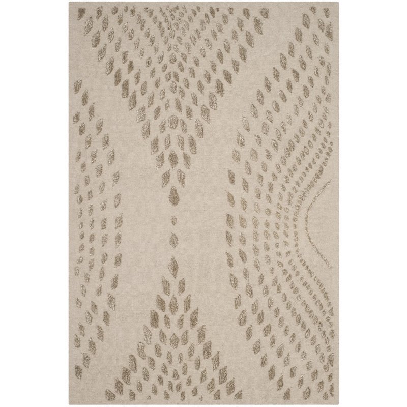 Safavieh Bella 6' X 9' Hand Tufted Wool Pile Rug in Sand and Brown