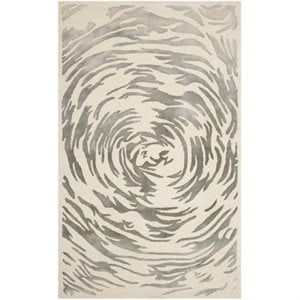 Safavieh Bella 5' X 8' Hand Tufted Wool Pile Rug in Ivory and Gray