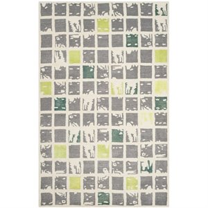 Safavieh Bella 2' 3&quot X 9' Hand Tufted Wool Pile Rug in Gray and Ivory