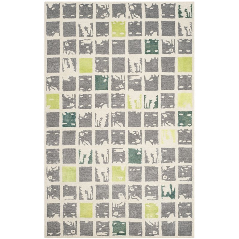 Safavieh Bella 5' X 8' Hand Tufted Wool Pile Rug in Gray and Ivory