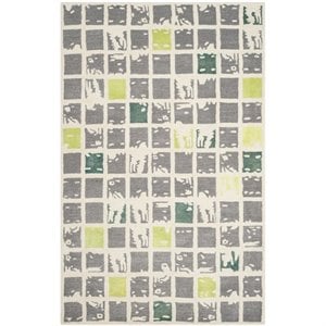 Safavieh Bella 5' X 8' Hand Tufted Wool Pile Rug in Gray and Ivory
