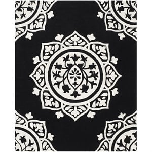 Safavieh Bella 4' X 6' Hand Tufted Wool Pile Rug in Black and Ivory