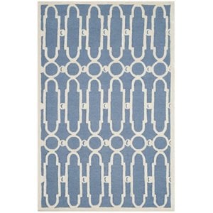 Safavieh Bella 6' X 9' Hand Tufted Wool Pile Rug in Blue and Ivory