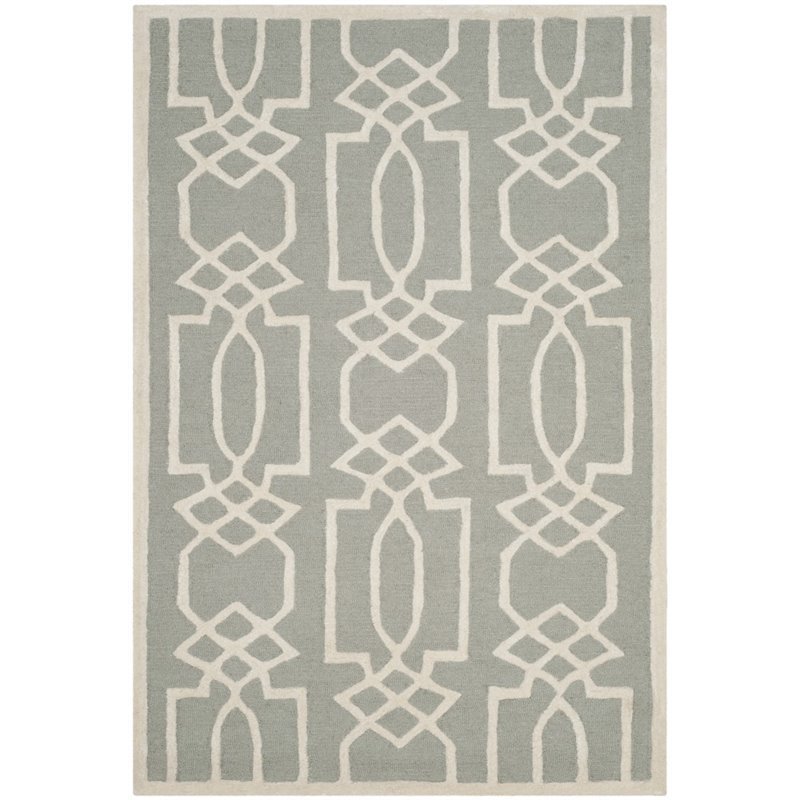 Safavieh Bella 4' X 6' Hand Tufted Wool Pile Rug in Gray and Ivory