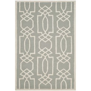 Safavieh Bella 6' X 9' Hand Tufted Wool Pile Rug in Gray and Ivory