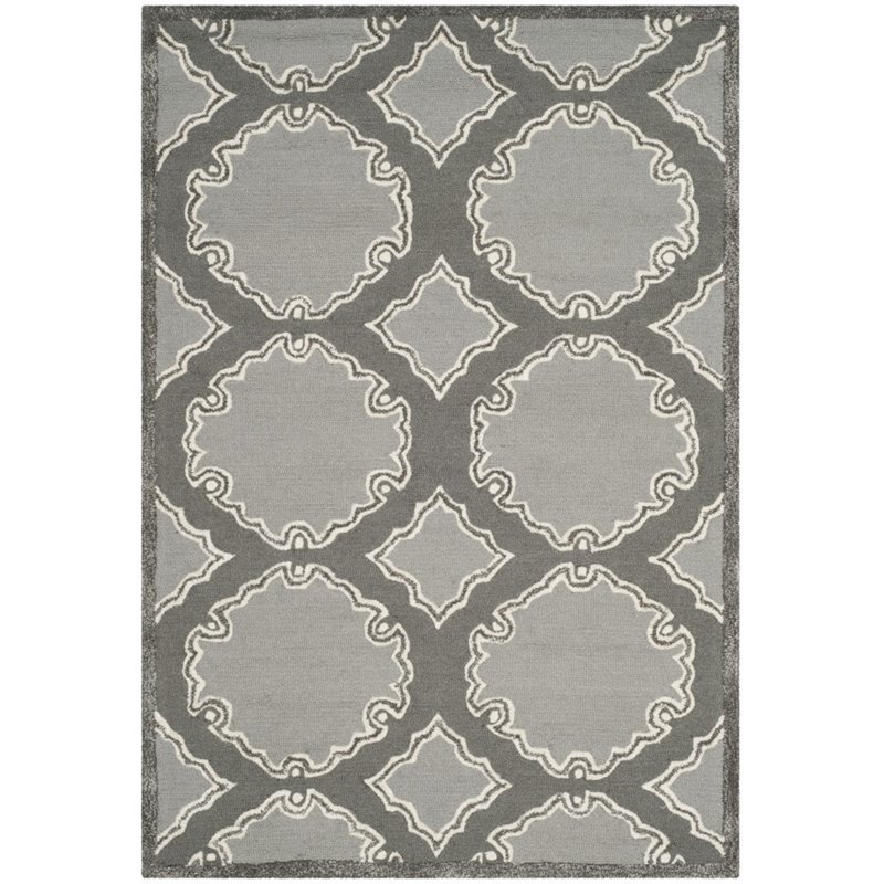 Safavieh Bella 4' X 6' Hand Tufted Wool Rug in Gray and Light Gray