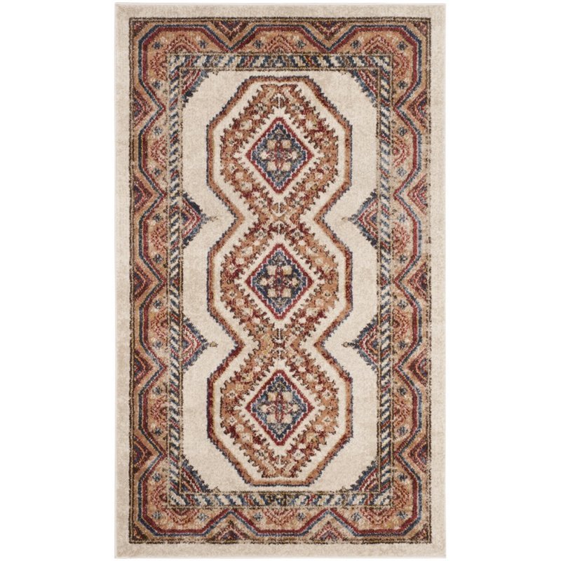 Safavieh Bijar 4' X 6' Rug in Ivory and Rust