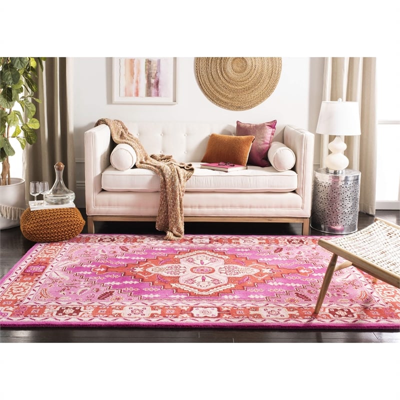 Safavieh Bellagio 5' X 8' Hand Tufted Rug in Red and Pink