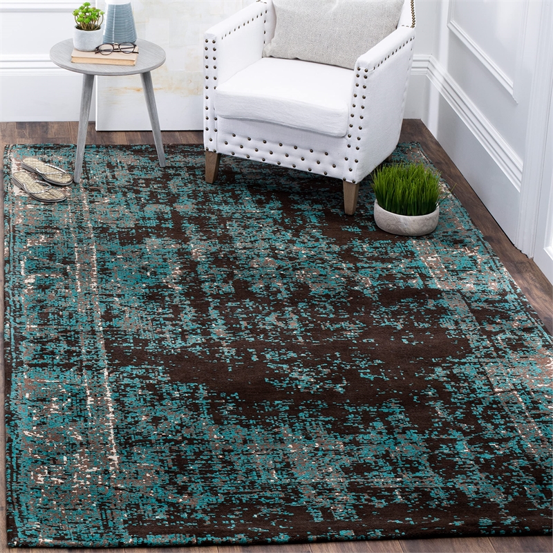 Safavieh Classic Vintage 5' X 8' Rug in Teal and Brown