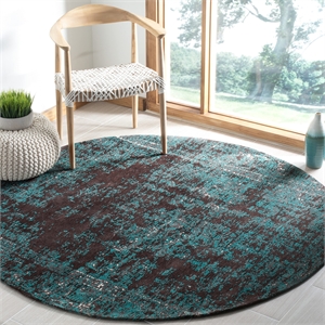 Safavieh Classic Vintage 6' X 6' Round Rug in Teal and Brown