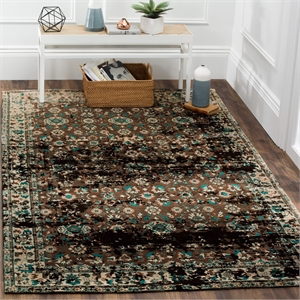 Safavieh Classic Vintage 5' X 8' Rug in Teal and Beige