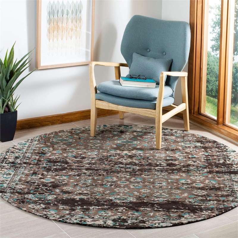 Safavieh Classic Vintage 5' X 8' Rug in Teal and Beige