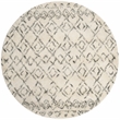 Safavieh Casablanca 6' X 6' Round Wool and Cotton Hand Tufted Rug in Ivory /Gray