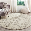 Safavieh Casablanca 6' X 6' Round Wool and Cotton Hand Tufted Rug in Ivory /Gray