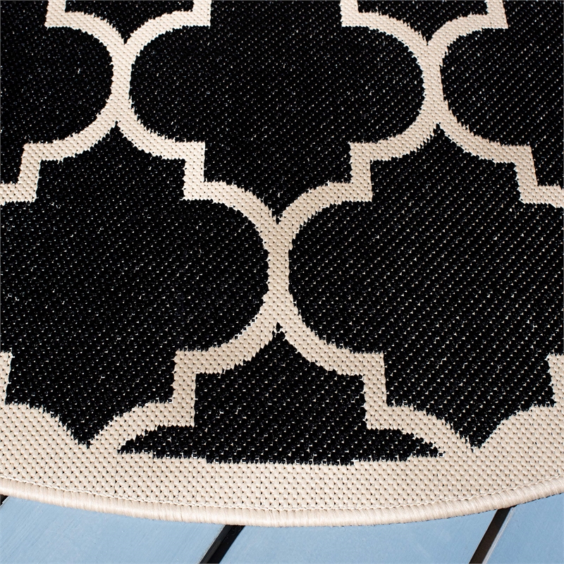 Safavieh Courtyard 4' X 4' Round Rug in Blue and Beige