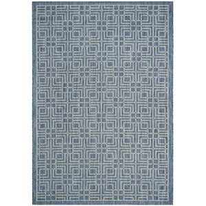 Safavieh Courtyard 6' 7&quot X 9' 6&quot Rug in Navy and Gray