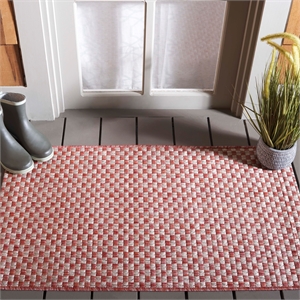 Safavieh Courtyard 2' X 3' 7&quot Rug in Rust and Light Gray