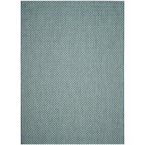 Safavieh Courtyard 6' 7&quot X 9' 6&quot Rug in Turquoise and Light Gray