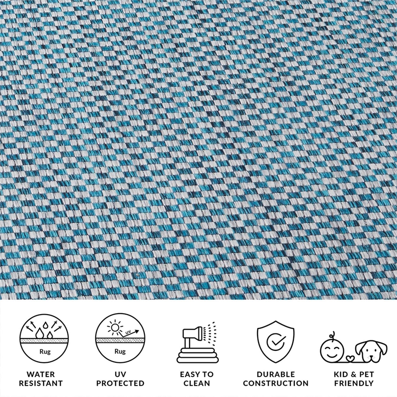 Safavieh Courtyard 9' X 12' Rug in Turquoise and Light Gray