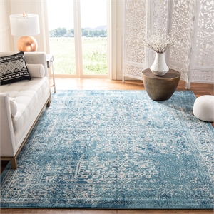 Safavieh Evoke 9' X 9' Square Rug in Blue and Ivory