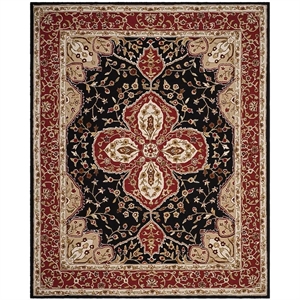 Safavieh Durarug 3' 6&quot X 5' 10&quotHand Hooked Rug in Black and Red