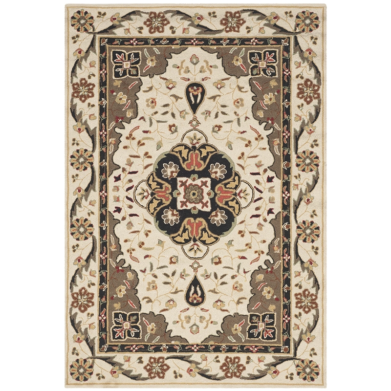 Safavieh Durarug 4' X 6' Hand Hooked Rug in Cream and Olive