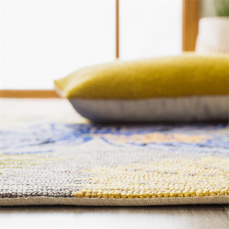 Safavieh Four Seasons 2' X 6' Hand Hooked Rug in Gray and Orange