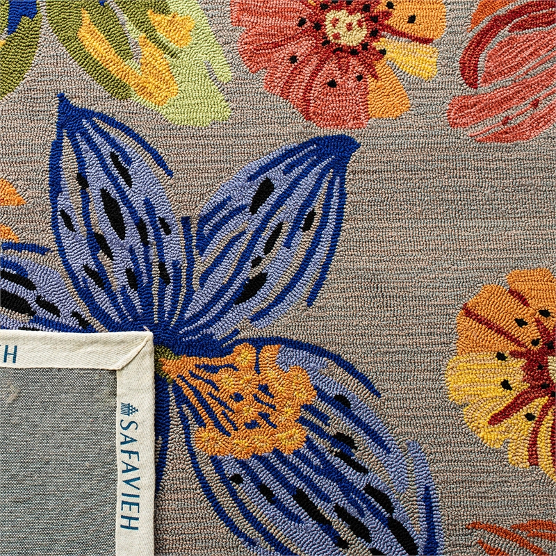 Safavieh Four Seasons 2' X 6' Hand Hooked Rug in Gray and Orange