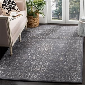 Safavieh Glamour 3' X 5' Hand Tufted Wool Pile Rug in Steel and Blue