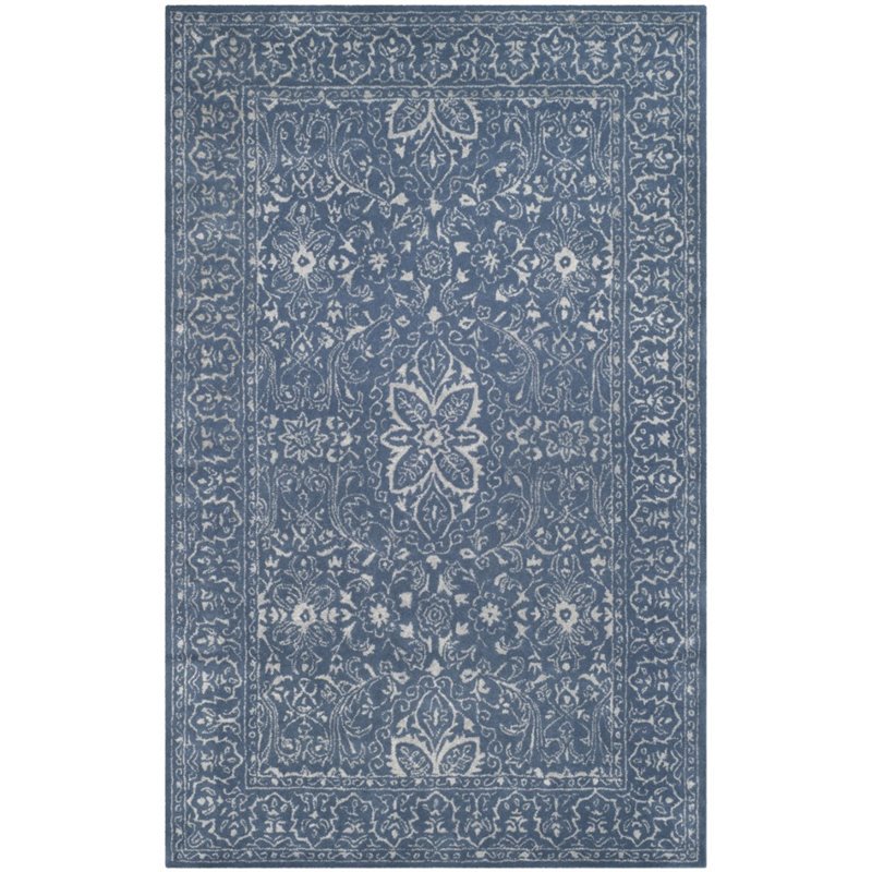 Safavieh Glamour 5' X 8' Hand Tufted Wool Pile Rug in Gray and Blue