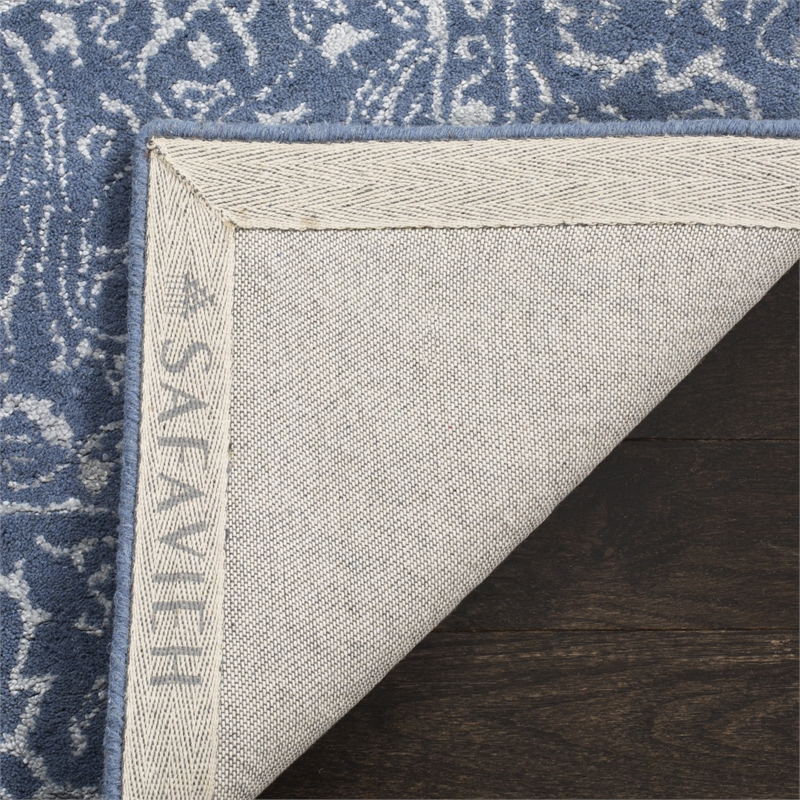 Safavieh Glamour 6' X 6' Square Hand Tufted Wool Rug in Gray and Blue