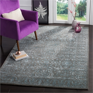Safavieh Glamour 5' X 8' Hand Tufted Wool Rug in Blue and Dark Gray