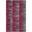 Safavieh Kilim 4' X 6' Hand Woven Wool Rug in Fuchsia and Charcoal