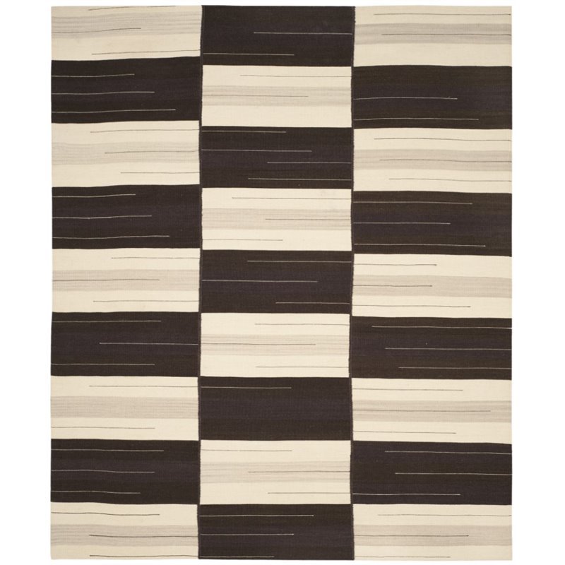 Safavieh Kilim 8' X 10' Hand Woven Wool Pile Rug in Beige and Brown