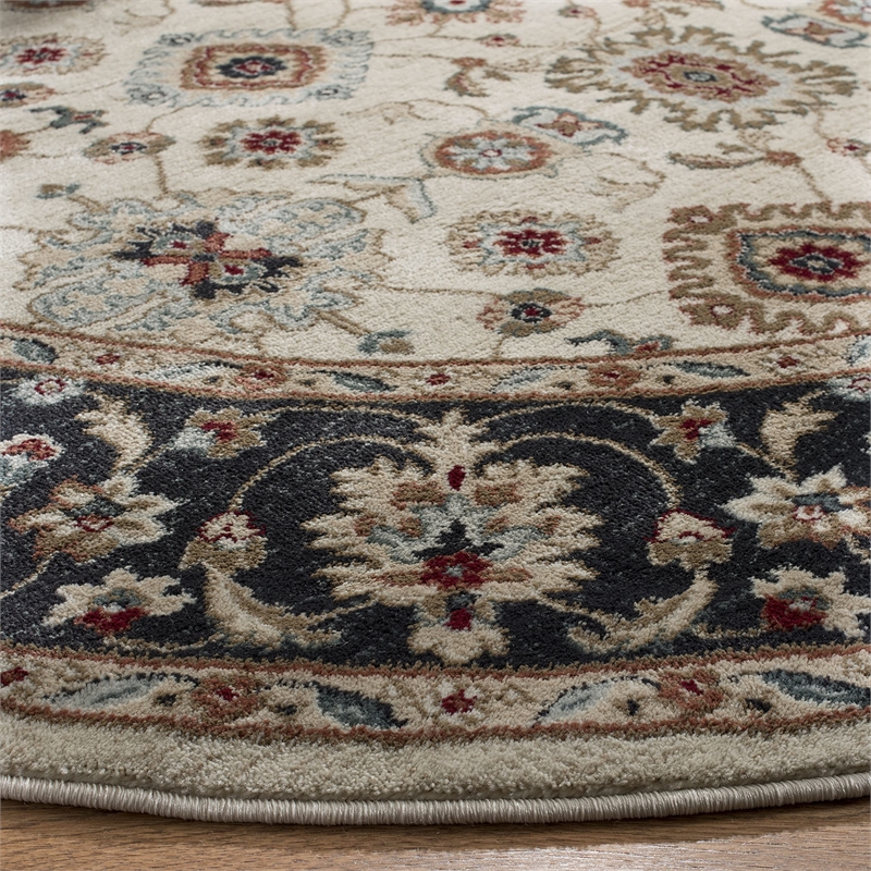 Safavieh Lyndhurst 7' X 7' Round Rug in Cream and Navy