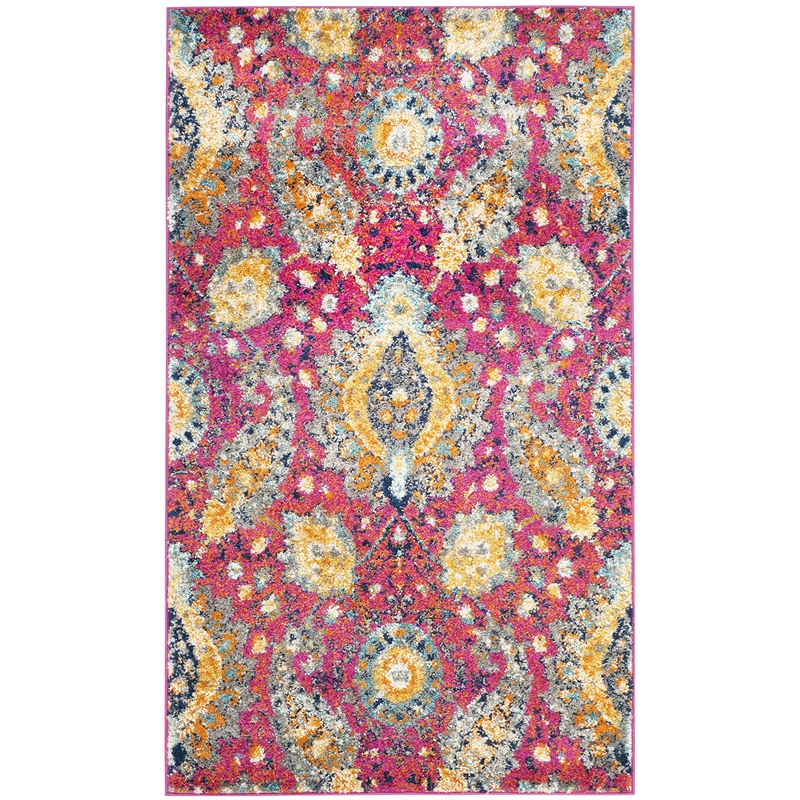 Safavieh Madison 3' X 5' Rug in Fuchsia and Gold
