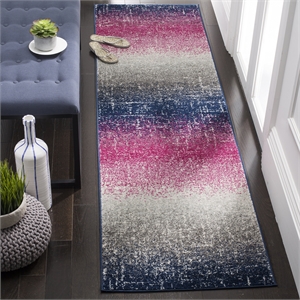Safavieh Madison 2' 3&quot X 8' Rug in Fuchsia and Navy