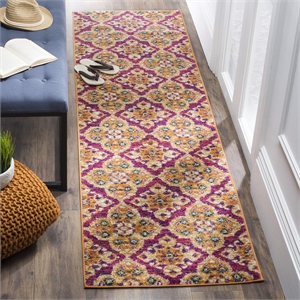 Safavieh Madison 2' 3&quot X 8' Rug in Fuchsia and Gold