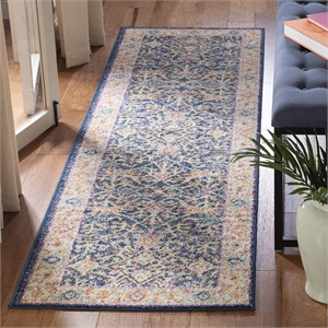 Safavieh Madison 2' 3&quot X 8' Rug in Navy and Creme