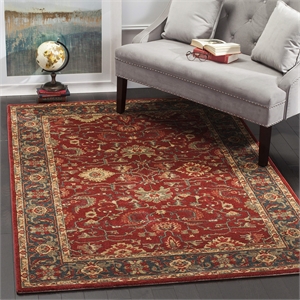 Safavieh Mahal 6' 7&quot X 6' 7&quot Square Rug in Red and Navy